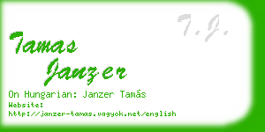 tamas janzer business card